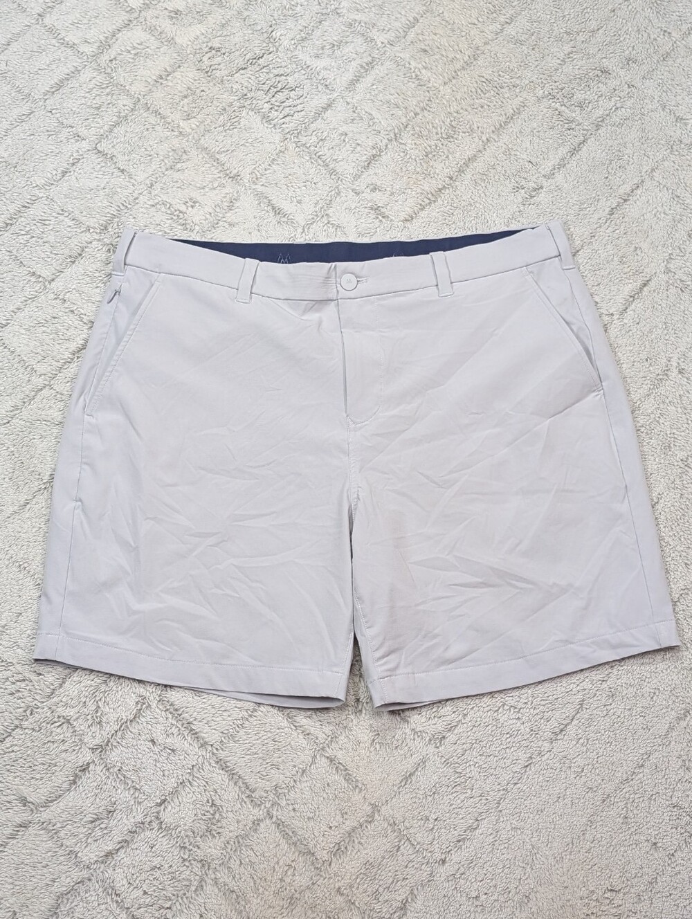 Mizzen + Main Short Mens 38 Gray Light Helmsman Slim 7” Light Stretch Casual